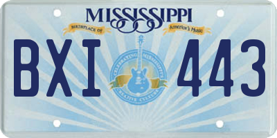 MS license plate BXI443
