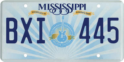 MS license plate BXI445