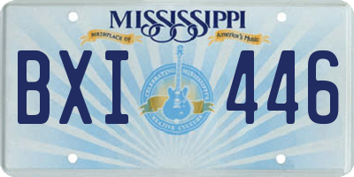MS license plate BXI446