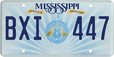 MS license plate BXI447