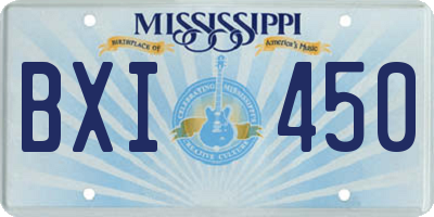 MS license plate BXI450