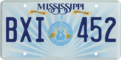 MS license plate BXI452