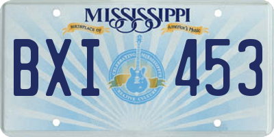 MS license plate BXI453