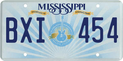 MS license plate BXI454