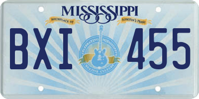 MS license plate BXI455