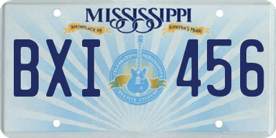 MS license plate BXI456