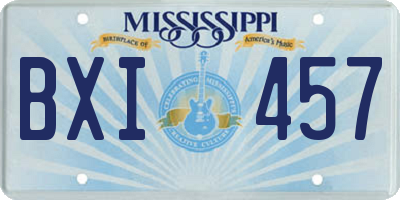 MS license plate BXI457