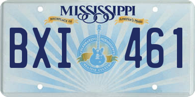 MS license plate BXI461