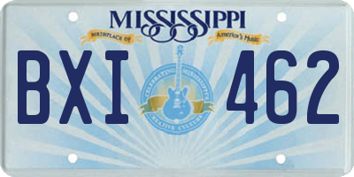 MS license plate BXI462