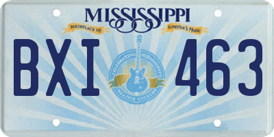 MS license plate BXI463