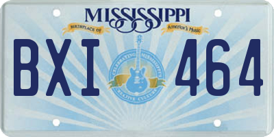 MS license plate BXI464