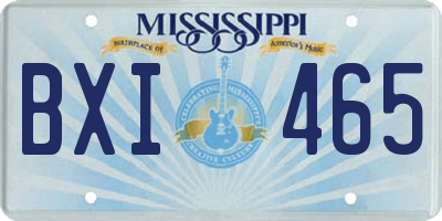 MS license plate BXI465