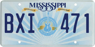 MS license plate BXI471