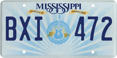 MS license plate BXI472