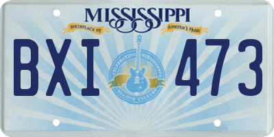 MS license plate BXI473