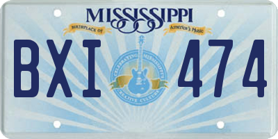 MS license plate BXI474