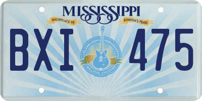MS license plate BXI475