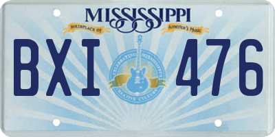 MS license plate BXI476