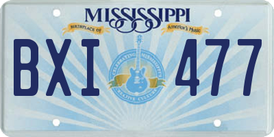 MS license plate BXI477