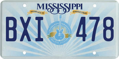 MS license plate BXI478