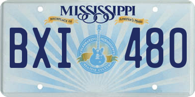 MS license plate BXI480