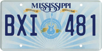 MS license plate BXI481