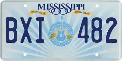 MS license plate BXI482