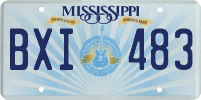 MS license plate BXI483