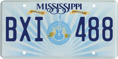 MS license plate BXI488