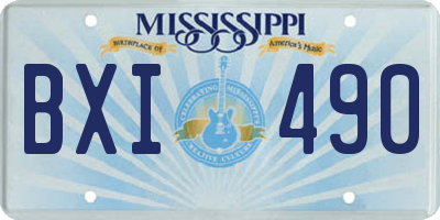 MS license plate BXI490