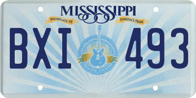MS license plate BXI493