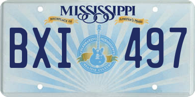 MS license plate BXI497