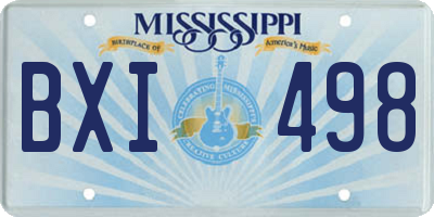 MS license plate BXI498