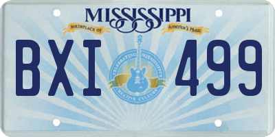 MS license plate BXI499