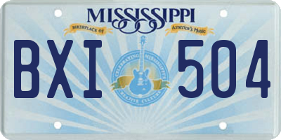 MS license plate BXI504