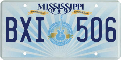 MS license plate BXI506