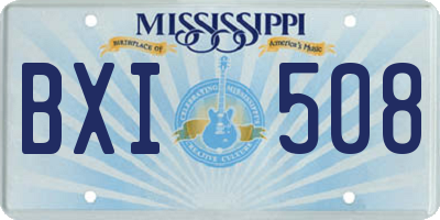 MS license plate BXI508