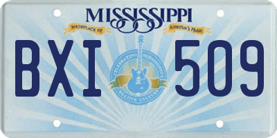 MS license plate BXI509