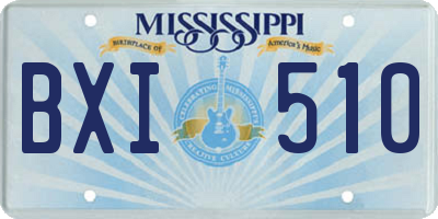 MS license plate BXI510