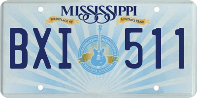 MS license plate BXI511