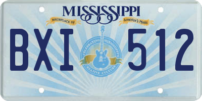 MS license plate BXI512