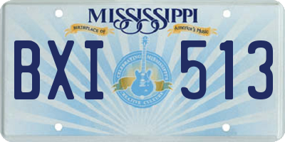 MS license plate BXI513