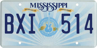 MS license plate BXI514