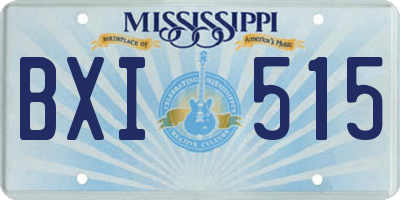 MS license plate BXI515