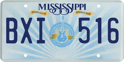 MS license plate BXI516