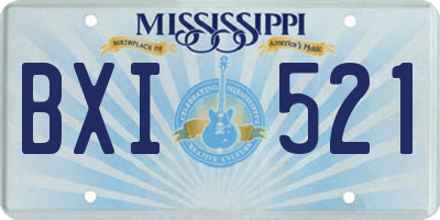MS license plate BXI521