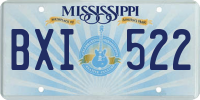 MS license plate BXI522