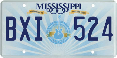MS license plate BXI524