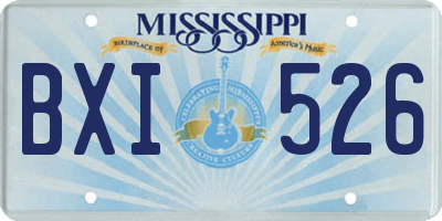 MS license plate BXI526