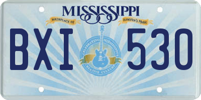 MS license plate BXI530
